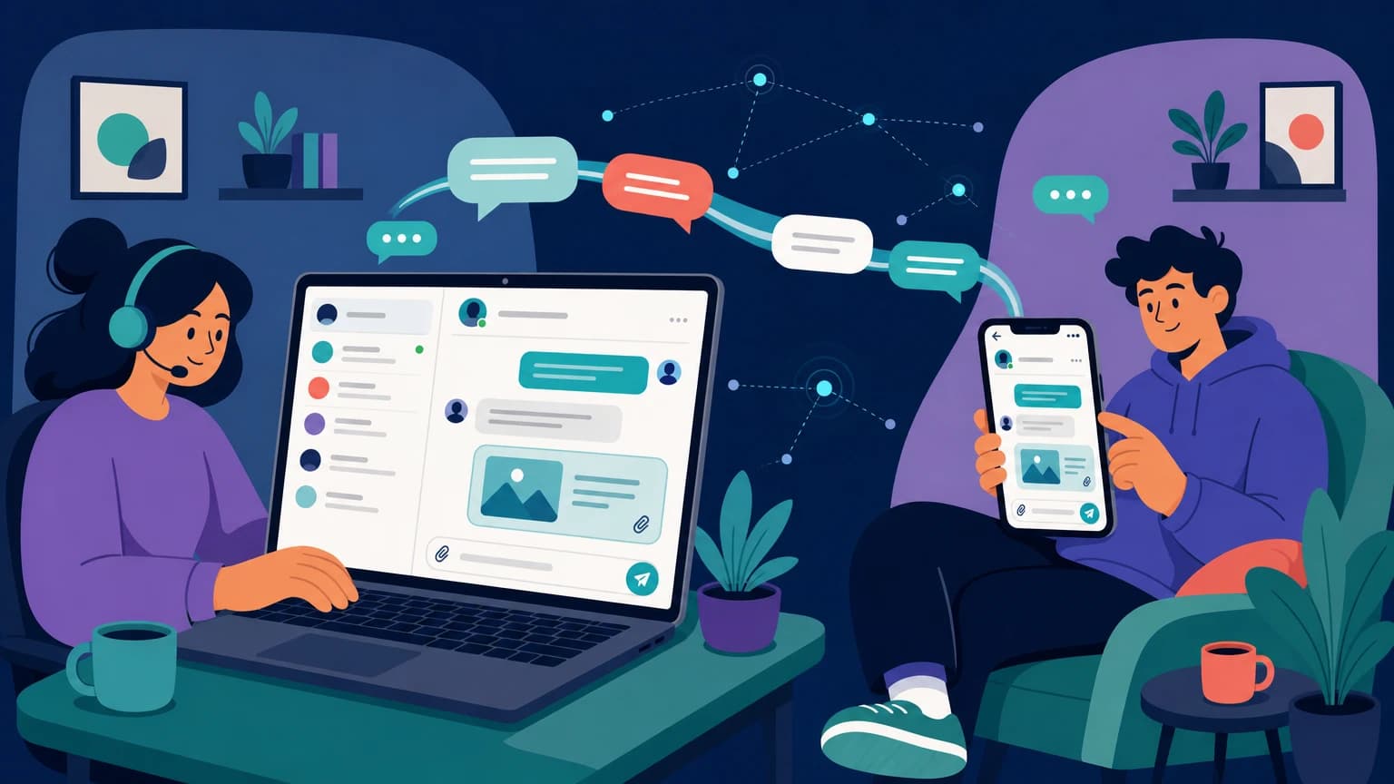 React Chat SDK for Rich Real-Time Communication illustrated product use case