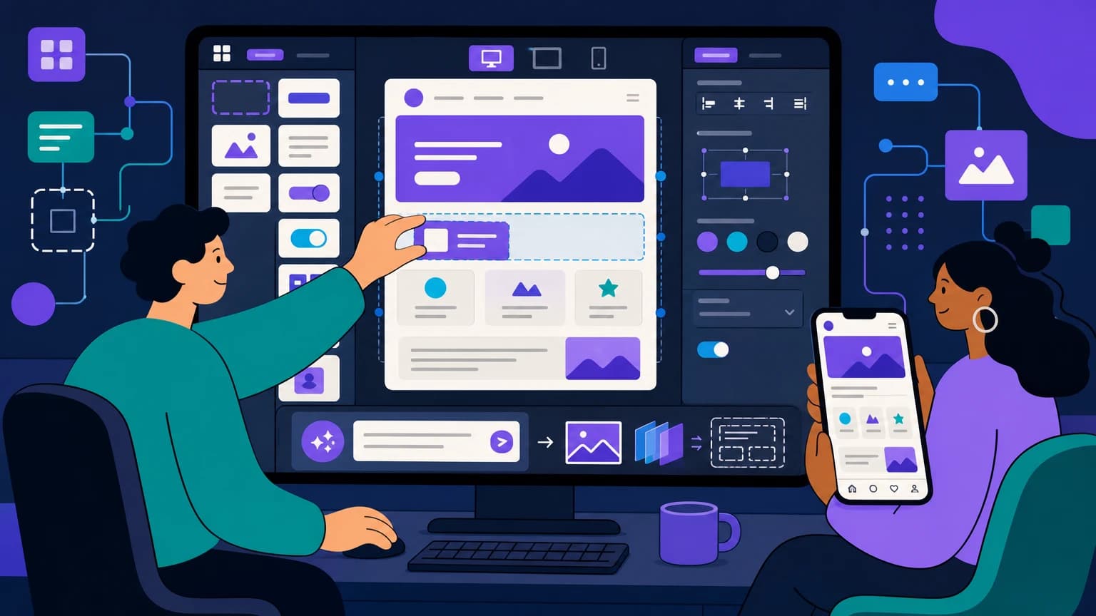 AI-Powered No-Code UI Builder illustrated product use case